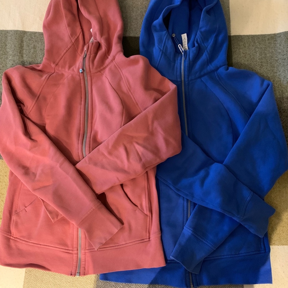 Lululemon Scuba Hoody - Blush, Robin Egg Blue - Size 8 guc. $118/each